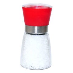 Tuz Karabiber Cam Değirmeni Kırmızı + Çankırı Granül Çakıl Doğal Kaya Tuzu 200 Gr