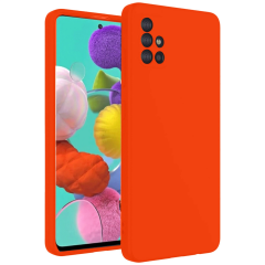 Samsung Galaxy A31 Kılıf Nano İçi Kadife Silikon - Turuncu