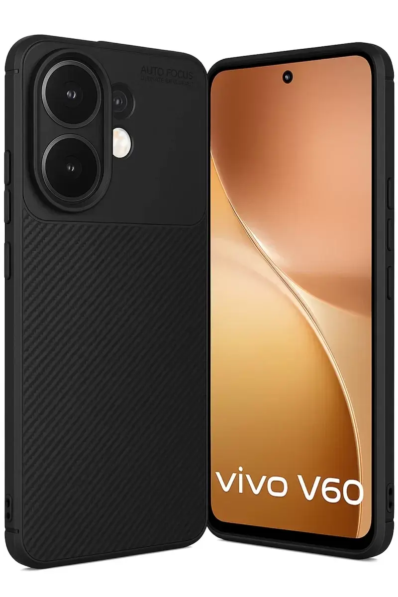 Newface Vivo V60 5g Auto Focus Karbon Kapak - Siyah