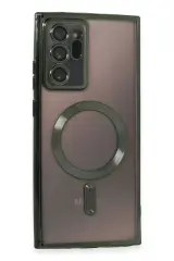 Newface Samsung Galaxy Note 20 Ultra Kılıf Kross Magneticsafe Kapak - Koyu Yeşil
