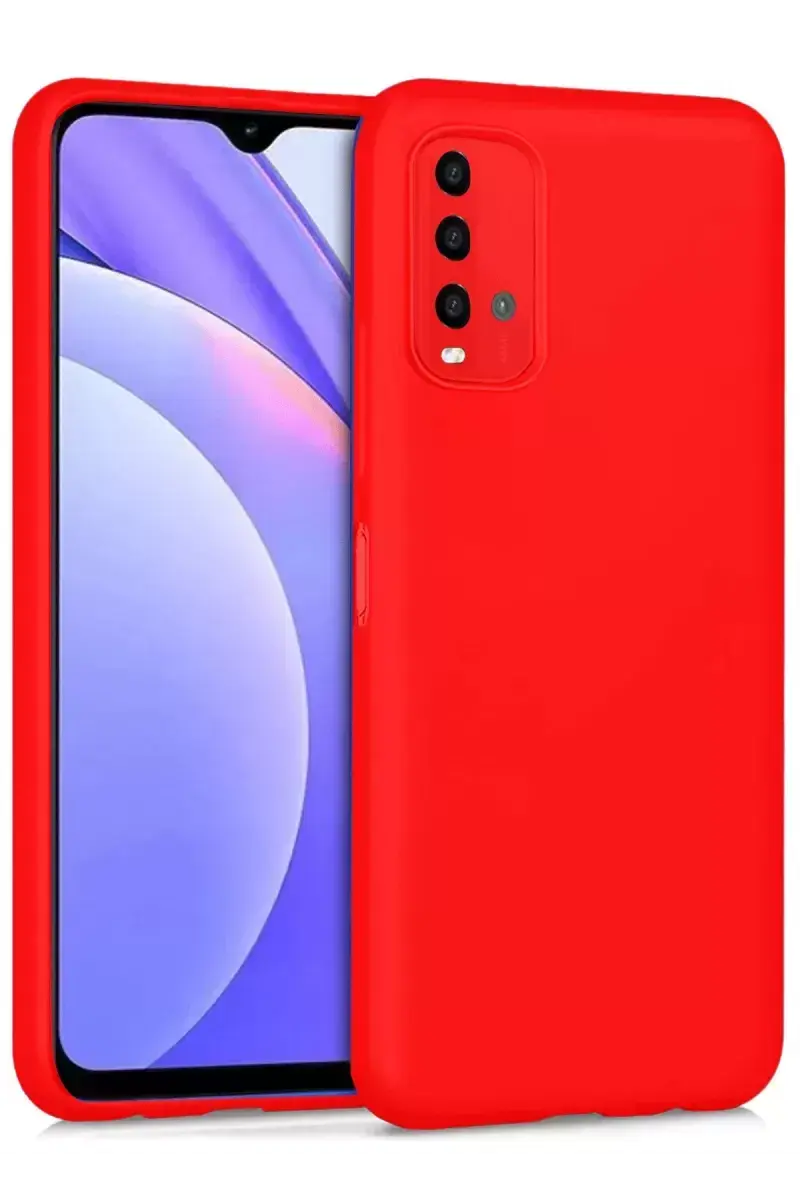 Newface Xiaomi Redmi 9t Kılıf Nano İçi Kadife Silikon - Kırmızı
