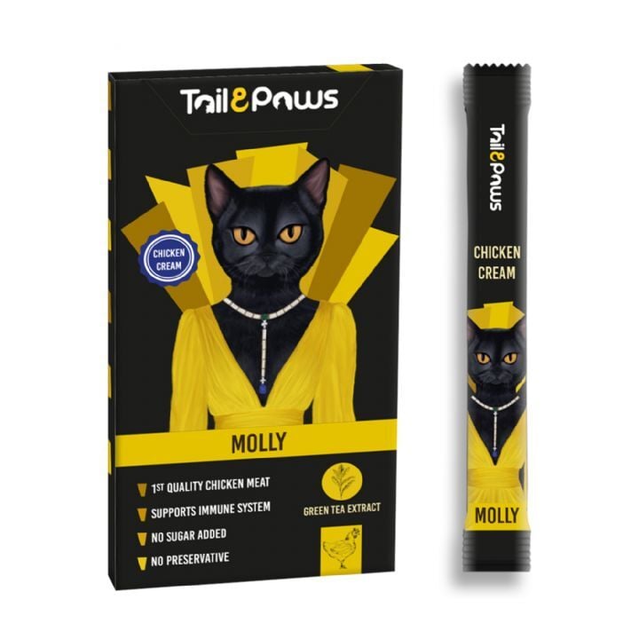 Tail & Paws MOLLY Tavuklu Şekersiz Krema Kedi Ödül Maması 15gr (5'li)
