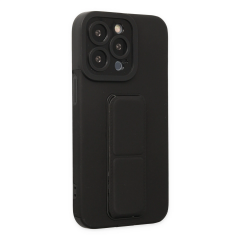İphone 13 Pro Max Kılıf Mega Standlı Silikon - Siyah