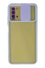 Newface Xiaomi Redmi 9t Kılıf Palm Buzlu Kamera Sürgülü Silikon - Lila