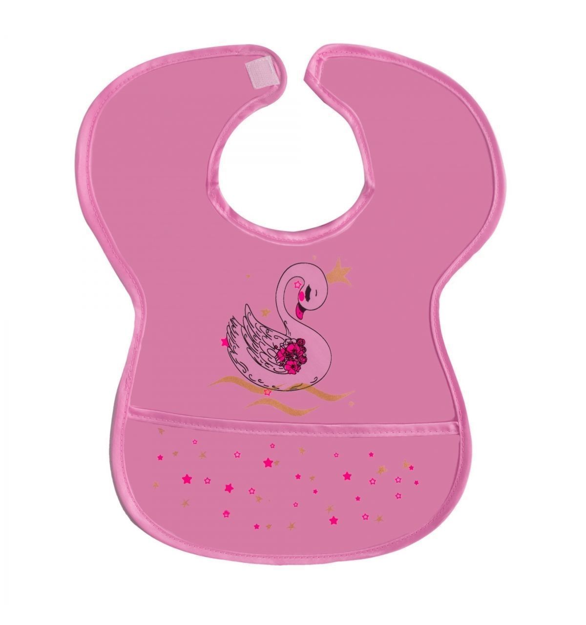 Sevi Bebe Cırtlı Muşamba Önlük - Kuğu Desen