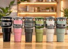 700 Ml Taşıma Kulplu Paslanmaz Çelik Termos Mug - Vakumlu Isı Yalıtımlı Bardak Alk4628