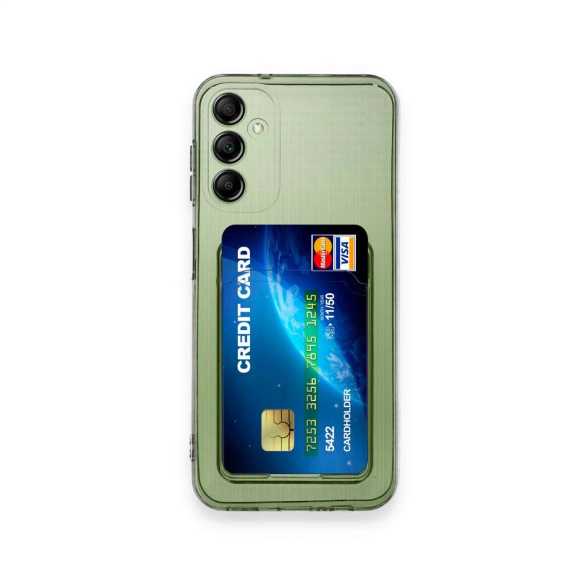 Samsung Galaxy A25 5g Kılıf Kart Şeffaf Silikon - Şeffaf