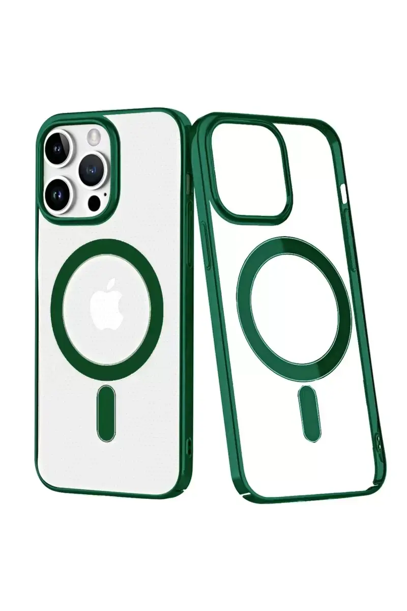 Newface İphone 14 Pro Max Kılıf Element Magneticsafe Sert Kapak - Köknar Yeşili
