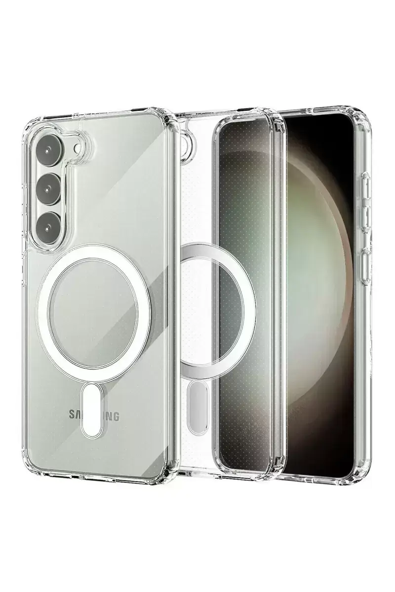 Newface Samsung Galaxy S23 Plus Kılıf Magneticsafe Şeffaf Silikon - Şeffaf