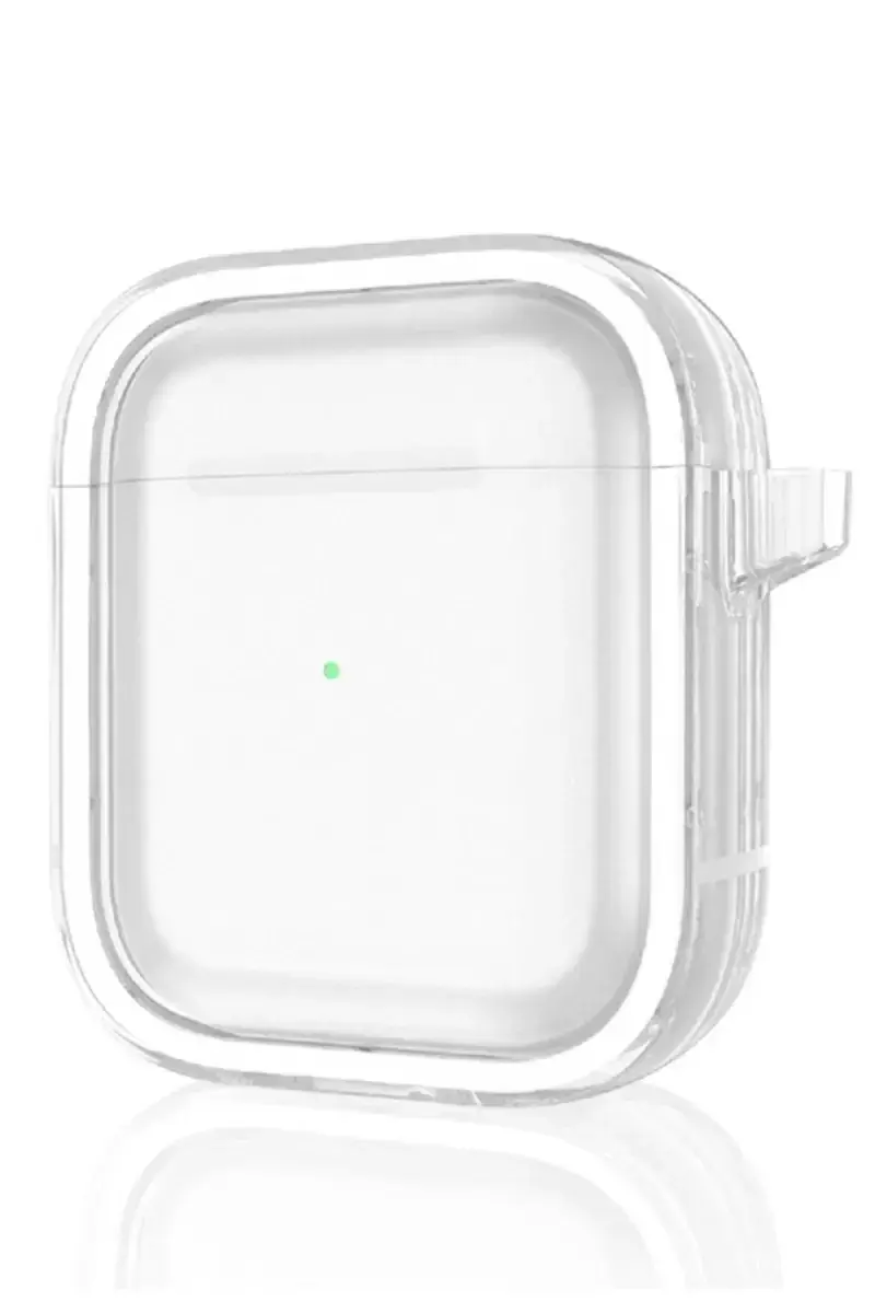 Movenchy Airpods 4 (4.nesil) Shiny Şeffaf Kılıf - Beyaz