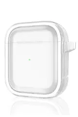 Movenchy Airpods 4 (4.nesil) Shiny Şeffaf Kılıf - Beyaz