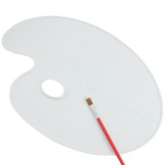 Plastik Palet - 3 Bölmeli - Oval - 30X42cm