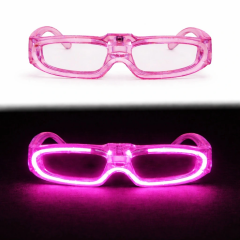 Pembe Led Işıklı Parti Gözlüğü 3 Modlu – Glow & Gece Eğlence Gözlüğü