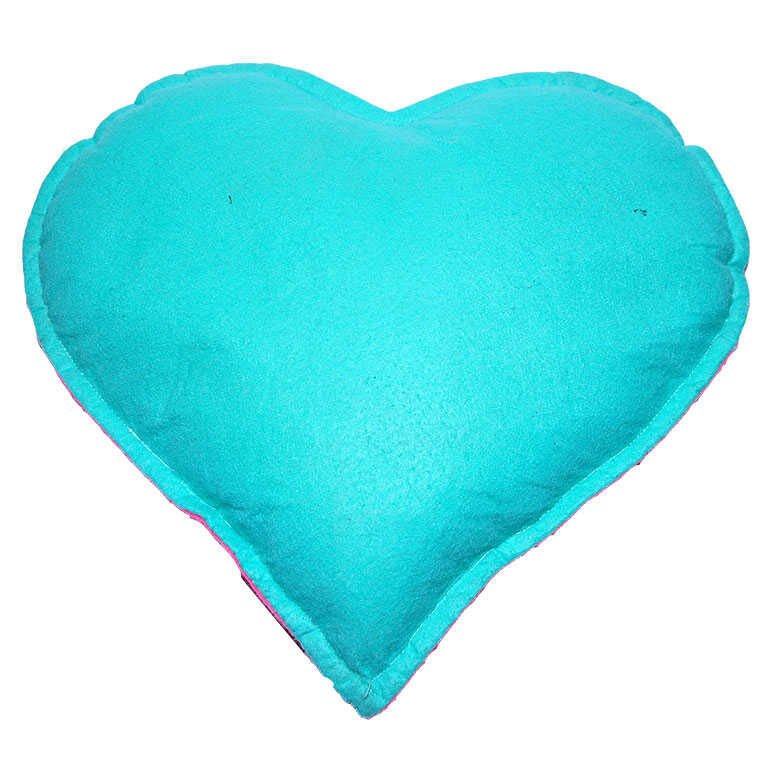 Kalp Desenli Doğal Kaya Tuzu Yastığı Yeşil - Pembe 2-3 Kg