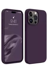 Newface İphone 15 Pro Max Kılıf First Silikon - Mürdüm