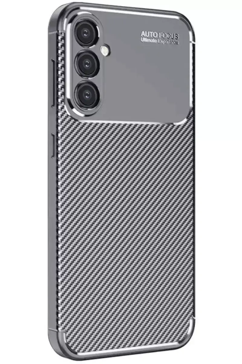Newface Samsung Galaxy S25 Plus Kılıf Auto Focus Karbon Kapak - Gri