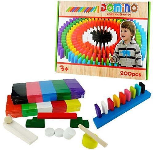 Ahşap Renkli Domino - 200 parça