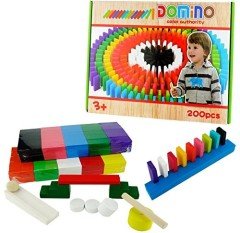 Ahşap Renkli Domino - 200 parça