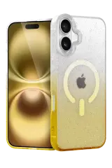 Newface Apple İphone 16 Plus Pummel Shiny Magsafe Kapak - Gold