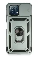 Newface Xiaomi Mi 11 Lite Kılıf Pars Lens Yüzüklü Silikon - Yeşil