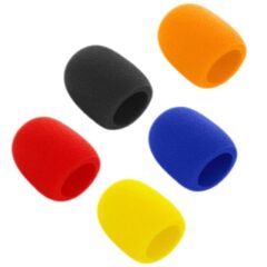 Tenon Ze-7130 5'li Standart 5 Renk El Mikrofon Süngeri (sarı-turuncu-kırmızı-mavi-siyah)