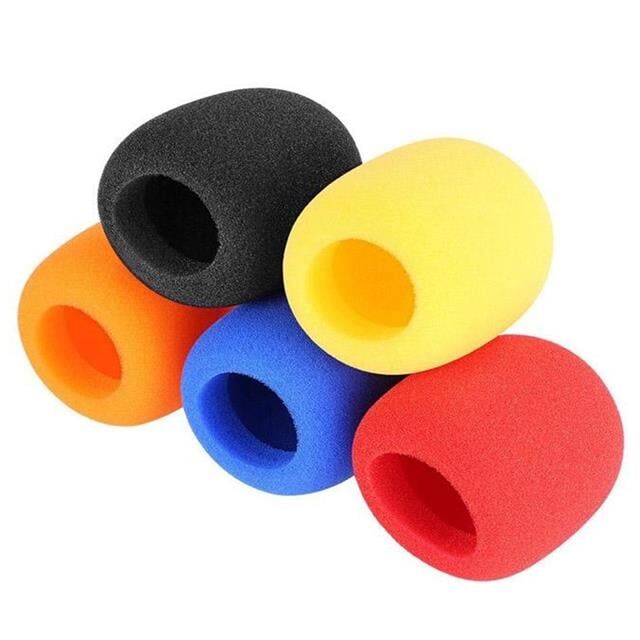 Tenon Ze-7130 5'li Standart 5 Renk El Mikrofon Süngeri (sarı-turuncu-kırmızı-mavi-siyah)