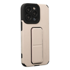İphone 13 Pro Max Kılıf Mega Standlı Silikon - Gold