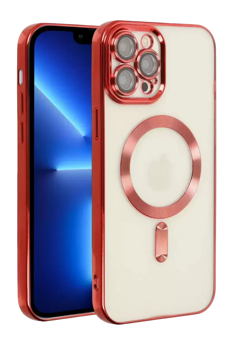 Newface İphone 13 Pro Kılıf Kross Magneticsafe Kapak - Kırmızı