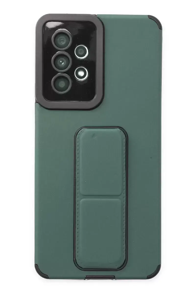 Newface Samsung Galaxy A53 5g Kılıf Mega Standlı Silikon - Yeşil