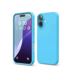İphone 16 Kılıf Nano İçi Kadife Silikon - Mavi