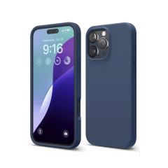 İphone 16 Pro Kılıf Nano İçi Kadife Silikon - Lacivert