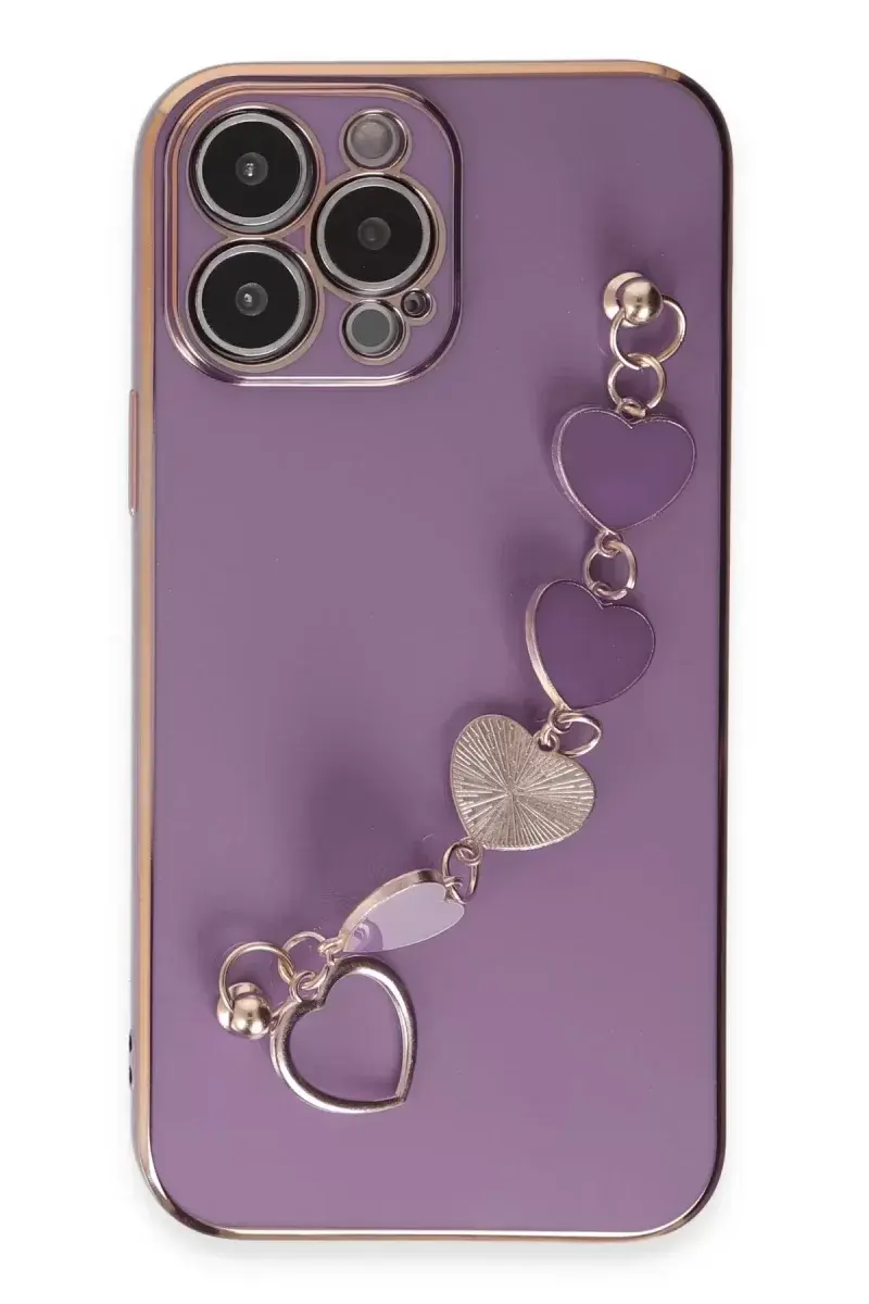 Newface İphone 13 Pro Max Kılıf Esila Silikon - Mor