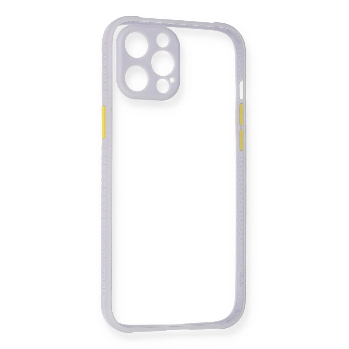 İphone 12 Pro Kılıf Miami Şeffaf Silikon - Lila