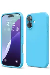 Newface İphone 16 Kılıf Nano İçi Kadife Silikon - Mavi