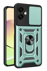 Newface Samsung Galaxy A07 4g Pars Lens Yüzüklü Silikon - Yeşil