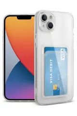 Newface Apple İphone 14 Plus Kılıf Kart Şeffaf Silikon - Şeffaf