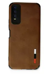 Newface Vivo Y11s Kılıf Loop Deri Silikon - Kahverengi