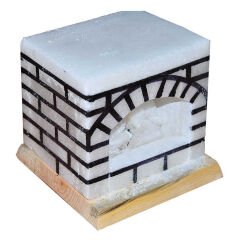 Şömine Şekilli Doğal Kaya Tuzu Lambası Kablolu Ampullü Beyaz 17 X 17 5-6 Kg