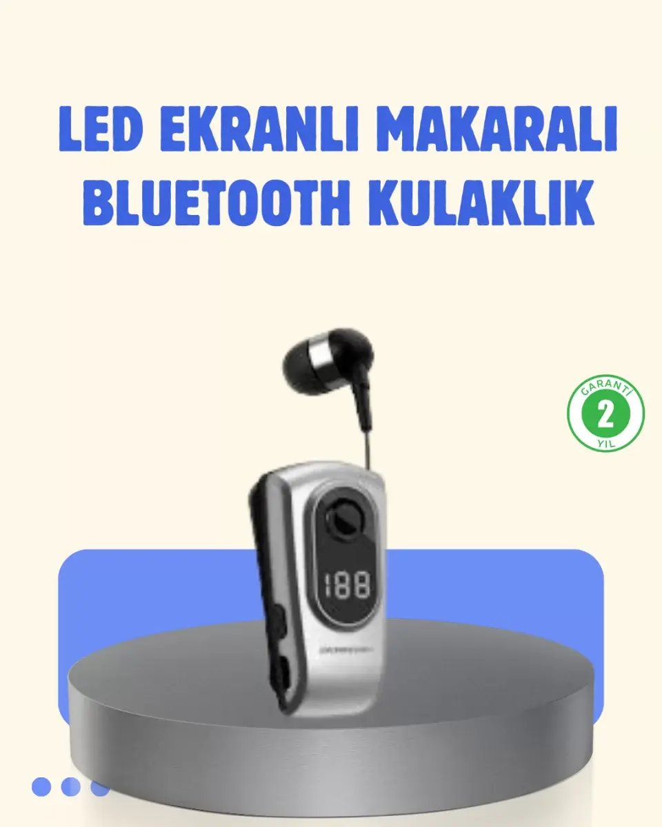 Titreşimli Bluetooth Kulaklık – Uzun Pil Ömrü, Dijital Ekranlı Kablosuz Tasarım