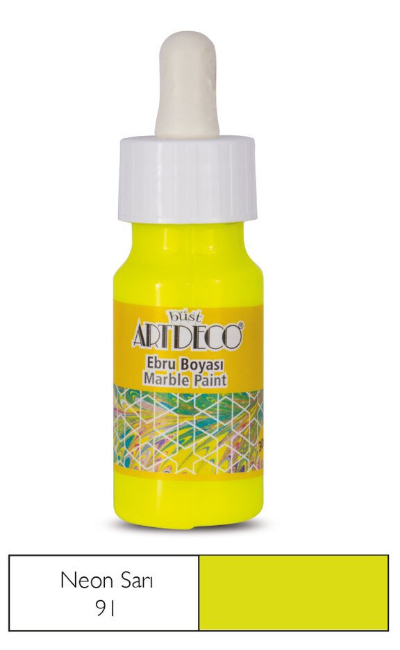 Ebru Boyası 30ml - Neon Sarı