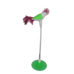 Markapet Vantuzlu Yaylı Kuşlu  Kedi Oyuncağı 30 cm Yeşil