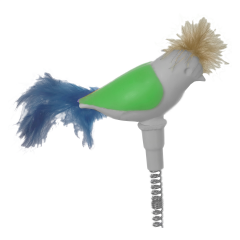 Markapet Vantuzlu Yaylı Kuşlu  Kedi Oyuncağı 30 cm Yeşil