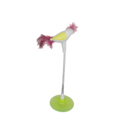 Markapet Vantuzlu Yaylı Kuşlu  Kedi Oyuncağı 30 cm Neon Yeşil