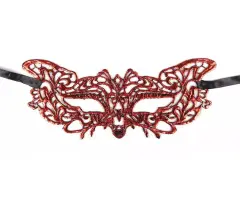 Kırmızı Dantel Masquerade Maskesi 9 No