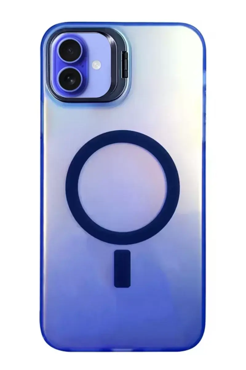 Newface İphone 16 Plus Kılıf Primera Magsafe Standlı Kapak - Lacivert