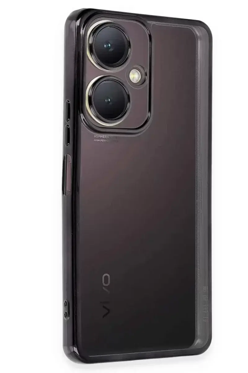 Newface Vivo Y27 Kılıf Razer Lensli Silikon - Siyah