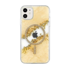 Onegif  İphone 11 Lotus Simli Magsafe Kapak - Gümüş