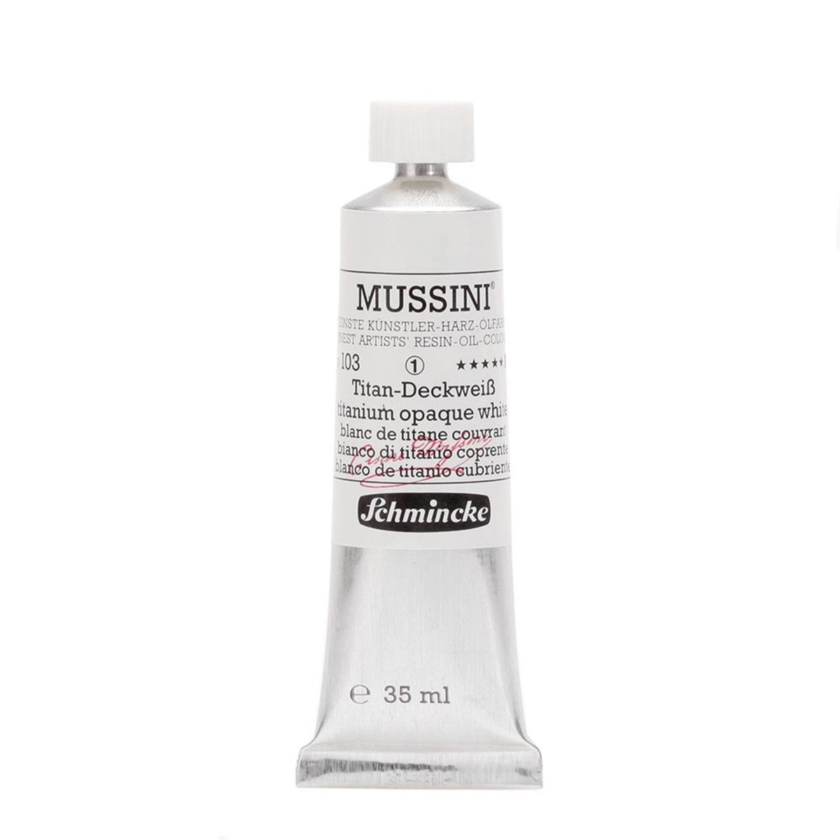 Mussini Yağlı Boya 35ml. Seri 1 N:103 Titanium Opaque White