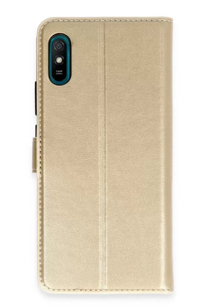 Newface Xiaomi Redmi 9a Kılıf Trend S Plus Kapaklı Kılıf - Gold
