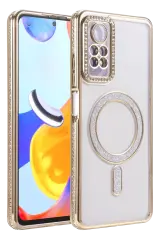 Newface Xiaomi Redmi Note 12 Pro 4g Joke Simli Magneticsafe Kılıf - Gold